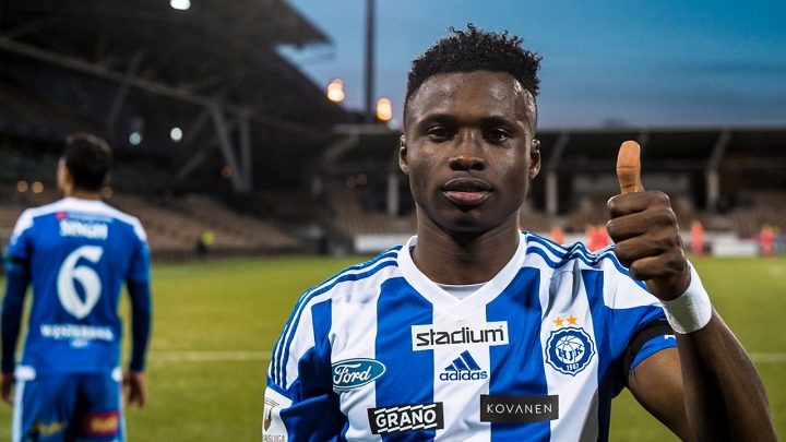 Evans Mensah. HJK - Inter. Veikkausliiga 3.4.2019. Photo: Jussi Eskola