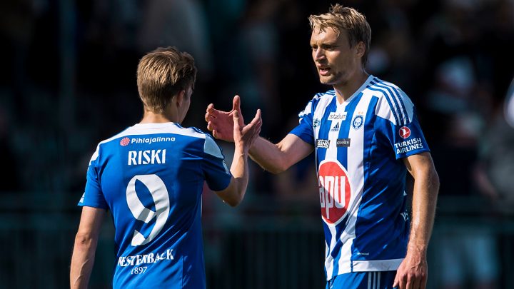Riku Riski ja Tim Väyrynen - HJK Helsinki. Photo: Jussi Eskola.