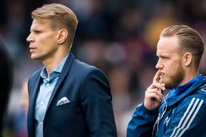 Toni Koskela ja Mika Väyrynen – HJK Helsinki. Photo: Jussi Eskola. Toni Koskela ja Mika Väyrynen - HJK Helsinki. Photo: Jussi Eskola.