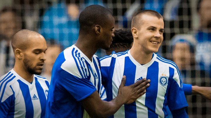 Nikolai Alho, Bubacar Djaló, Roope Riksi - HJK Helsinki. Photo: © Jussi Eskola.