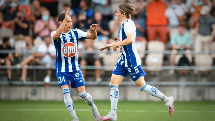 David Browne, Riku Riski - HJK Helsinki. Photo: © Jussi Eskola