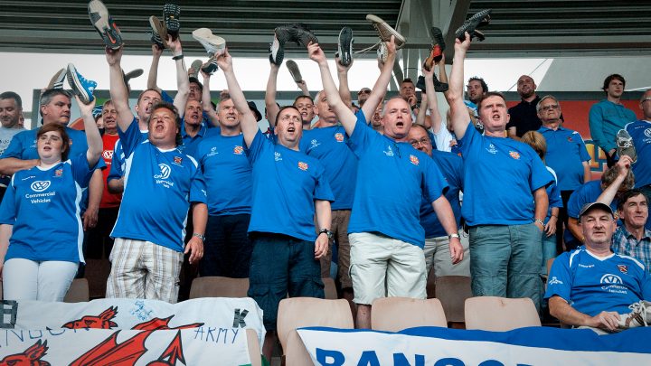 Bangor-fanit, HJK vs Bangor City 2011. Photo: © Jussi Eskola