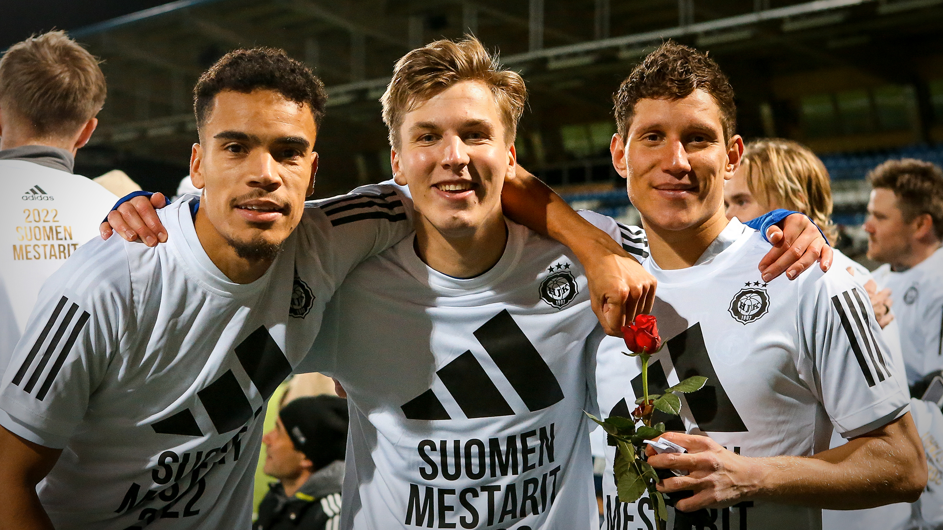 Pyry Soiri, Lucas Lingman, Daved Browne - HJK Helsinki. Photo: © Mira Lönnqvist